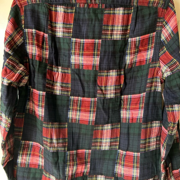 BNWT J. CREW Midweight flannel workshirt in patchwork - size S - Picture 2 of 5